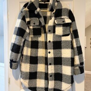Almost Famous Black and White Plaid Jacket